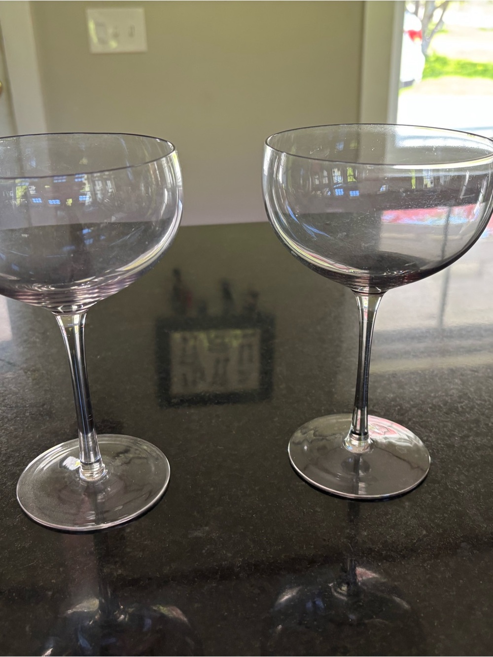 Smoky Gray Coupe Cocktail Glasses - Set of 2